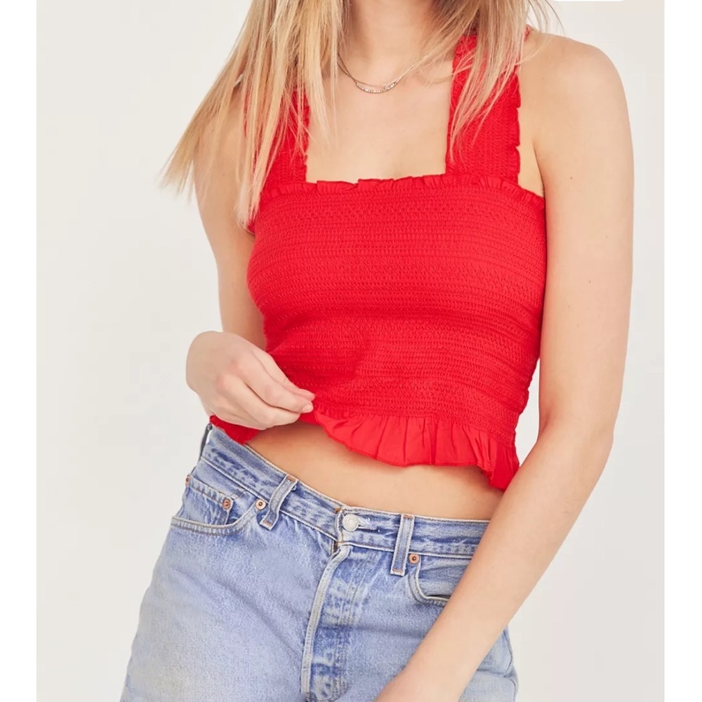 Ecote Smocked Y-Back Tank Top